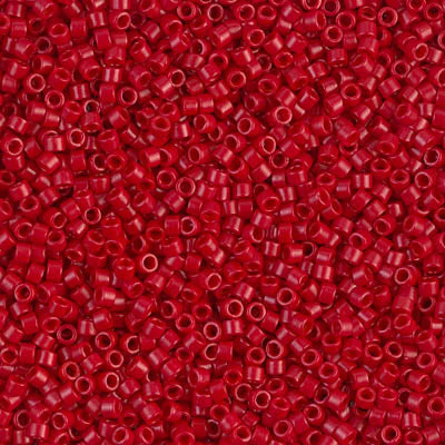 Miyuki Delica 11/0 DB-0791 Dyed Semi-Frosted Opaque Bright Red x 8 g