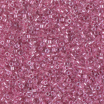 Miyuki Delica 11/0 DB-0902 Sparkling Peony Pink Crystal Lined x 8 g