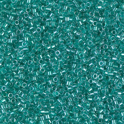 Miyuki Delica 11/0 DB-0904 Sparkling Aqua Green Lined Crystal x 8 g