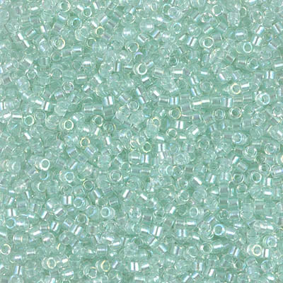 Miyuki Delica 11/0 DB-1675 Pearl Lined Transparent Pale Green Mist AB x 8 g