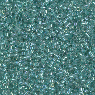 Miyuki Delica 11/0 DB-1767 Sparkling Aqua Green Lined Crystal AB x 8 g