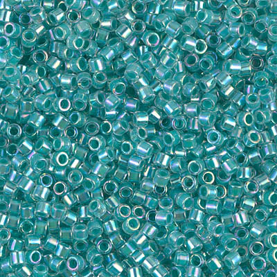 Miyuki Delica 10/0 DBM-0079 Turquoise Green Lined Crystal AB x 8 g