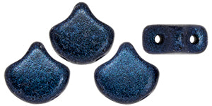 Ginkgo Bead 7.5 x 7.5 mm Dark Blue Metallic Suede x 10 g