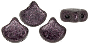 Ginkgo Bead 7.5 x 7.5 mm Dark Plum Metallic Suede x 10 g