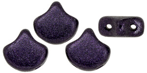 Ginkgo Bead 7.5 x 7.5 mm Dark Purple Metallic Suede x 10 g