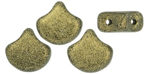Ginkgo Bead 7.5 x 7.5 mm Gold Metallic Suede x 10 g