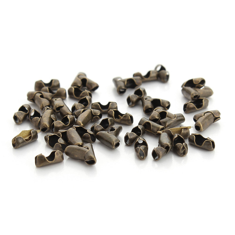 Embouts de Fermeture Pour Cha&icirc;nes &agrave; Billes 3.2 mm Bronze x 10