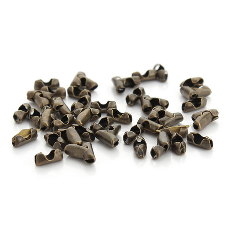 Embouts de Fermeture Pour Cha&icirc;nes &agrave; Billes 3.2 mm Bronze x 10