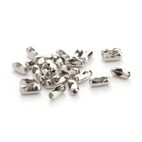 Embouts de Fermeture Pour Cha&icirc;nes &agrave; Billes 1.5 mm Rhodi&eacute; x 10