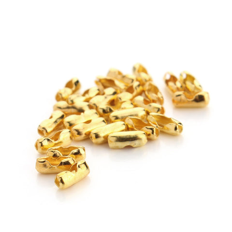 Embouts de Fermeture Pour Cha&icirc;nes &agrave; Billes 2 mm Dor&eacute; x 10