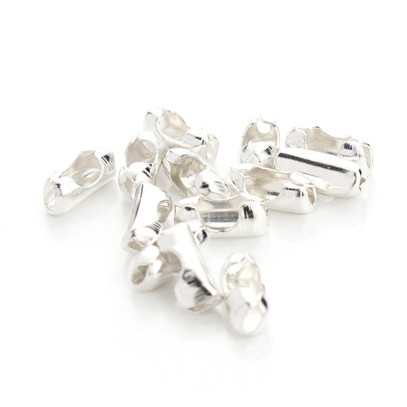 Embouts de Fermeture Pour Cha&icirc;nes &agrave; Billes 2 mm Argent&eacute; x 10
