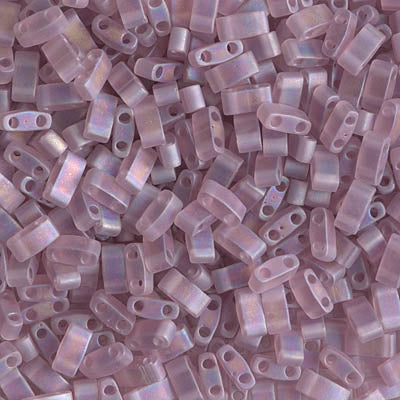 Half Tila Beads HTL-0142FR Mat Transparent Smoky Amethyst AB x 10 g