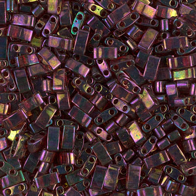 Half Tila Beads HTL-0301 Dark Topaz Rainbow Gold Luster x 10 g