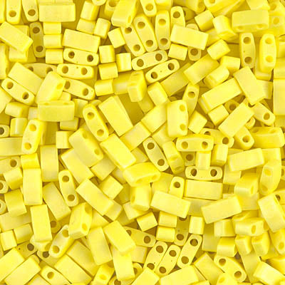 Half Tila Beads HTL-0404FR Opaque Yellow Mat AB x 10 g