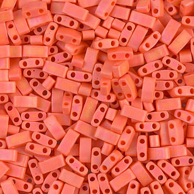 Half Tila Beads HTL-0406FR Opaque Orange Mat AB x 10 g