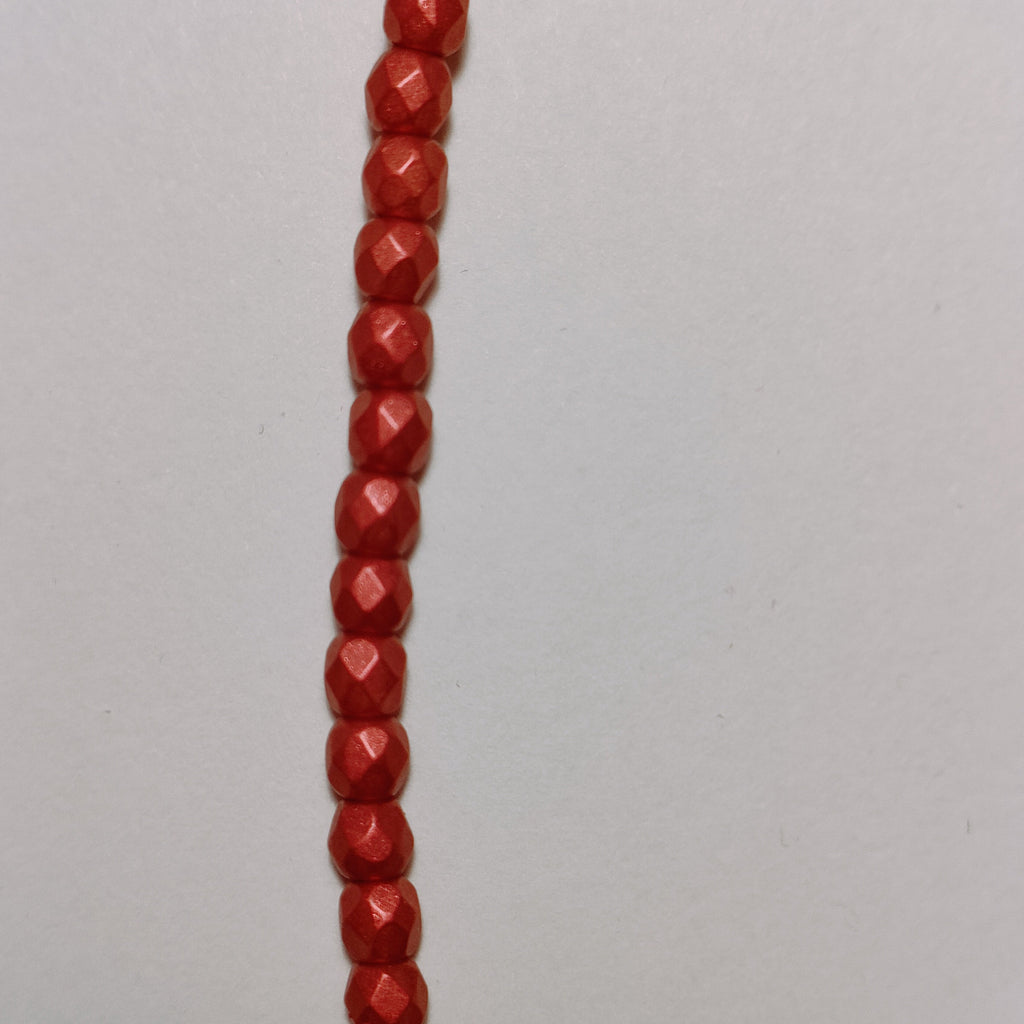 Fire Polished 3 mm - Lava Red x 50