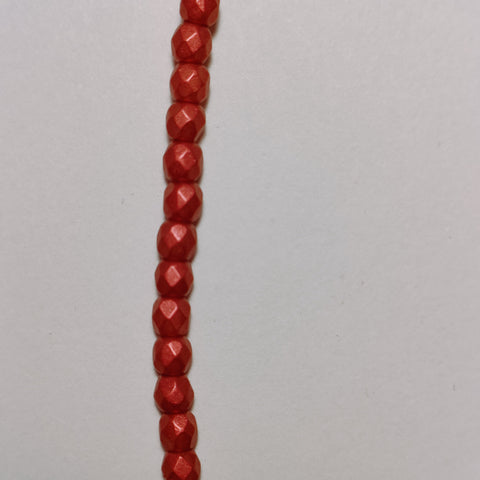 Fire Polished 3 mm - Lava Red x 50