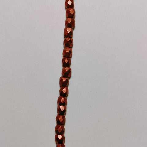 Fire Polished 3 mm - Copper x 50