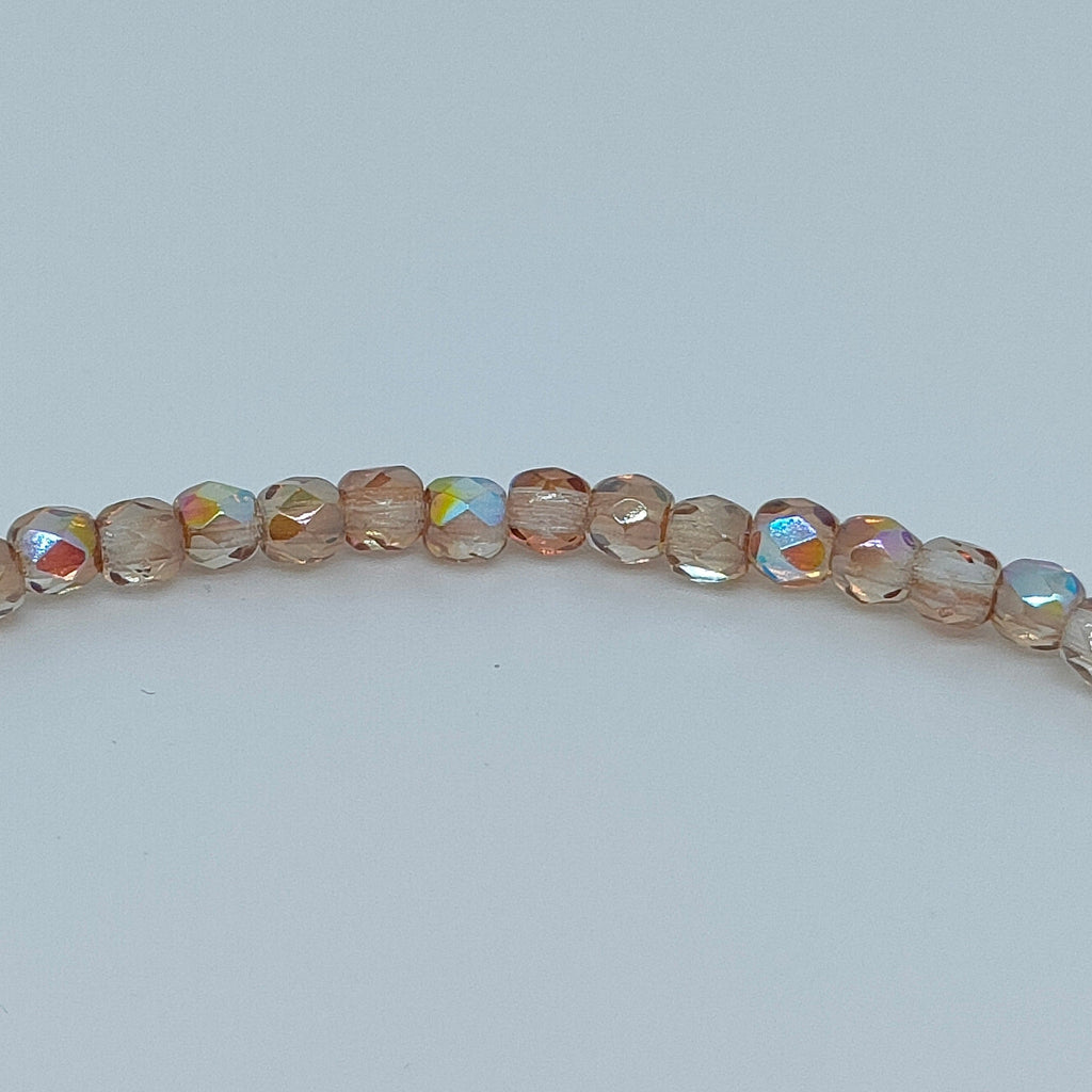 Fire Polished 3 mm - Crystal Brown Rainbow x 50