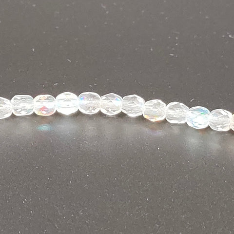 Fire Polished 4 mm - Crystal AB x 50