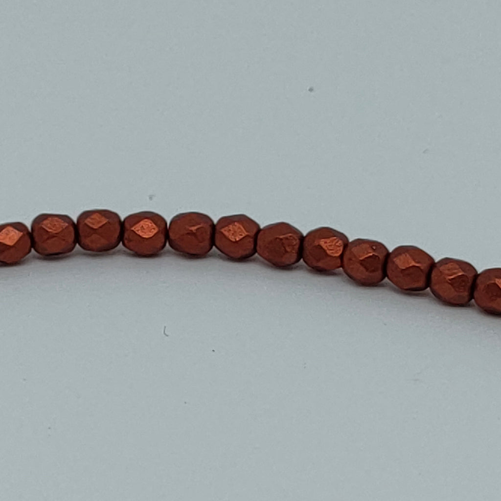Fire Polished 4 mm - Copper x 50