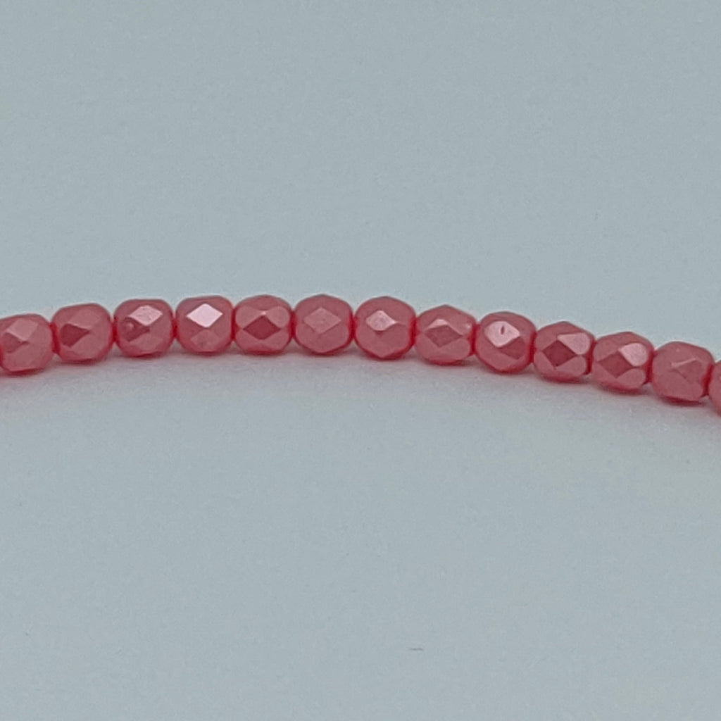 Fire Polished 4 mm - Pastel Light Coral x 50