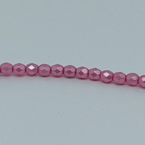 Fire Polished 4 mm - Pastel Pink x 50