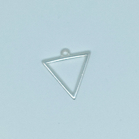 Breloque/Pendentif en M&eacute;tal Triangle 17 mm Argent&eacute; x 2