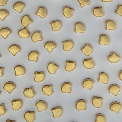 Ginkgo Bead 7.5 x 7.5 mm Light Gold Chatoyant x 10 g