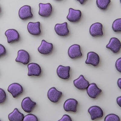 Ginkgo Bead 7.5 x 7.5 mm Purple Metallic Suede x 10 g
