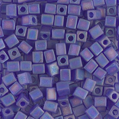 Square Beads 1.8 mm SB-0151FR Mat Transparent Cobalt AB x 10 g