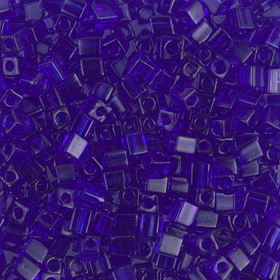 Square Beads 1.8 mm SB-0151 Transparent Cobalt x 10 g