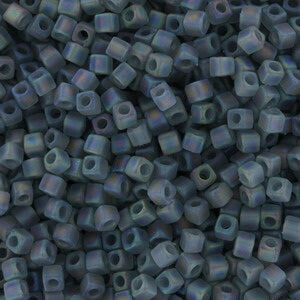 Square Beads 1.8 mm SB-0152FR Mat Transparent Gray AB x 10 g