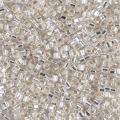 Square Beads 1.8 mm SB-0001 Silverlined Crystal x 10 g