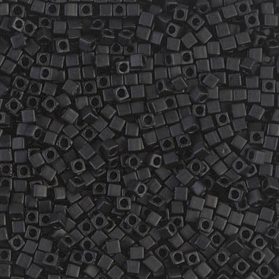 Square Beads 1.8 mm SB-0401F Mat Black x 10 g