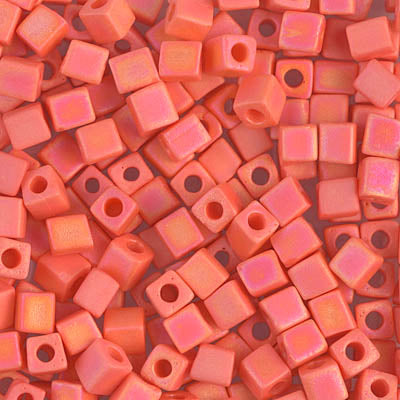 Square Beads 1.8 mm SB-0406FR Mat Opaque Orange AB x 10 g