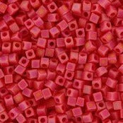 Square Beads 1.8 mm SB-0407FR Mat Opaque Red AB x 10 g