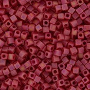 Square Beads 1.8 mm SB-0408FR Mat Opaque Red AB x 10 g