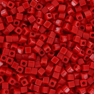 Square Beads 1.8 mm SB-0408 Opaque Red x 10 g