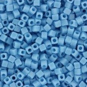 Square Beads 1.8 mm SB-0413FR Mat Opaque Turquoise Blue AB x 10 g