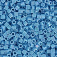 Square Beads 1.8 mm SB-0482 Opaque Turquoise Blue AB x 10 g