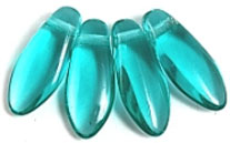 Daggers en verre 5x12 mm - Teal x 25