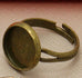 Bague pour Cabochon 12 mm Bronze x 1