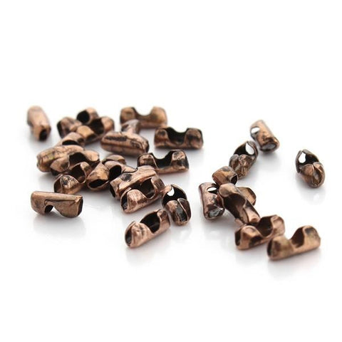 Embouts de Fermeture Pour Cha&icirc;nes &agrave; Billes 1.5 mm Cuivr&eacute; Vieilli x 10