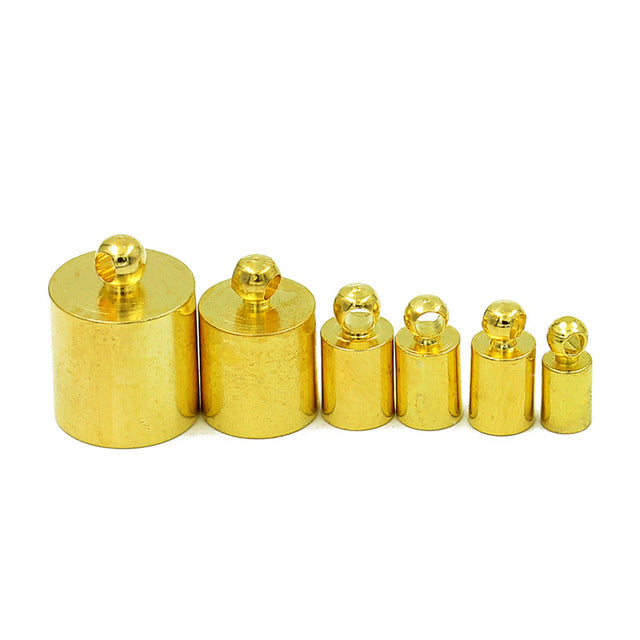 Embouts Cylindriques pour Cordon 7 mm Dor&eacute; x 2