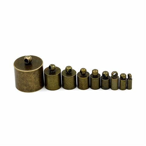 Embouts Cylindriques pour Cordon 10 mm Bronze x 2