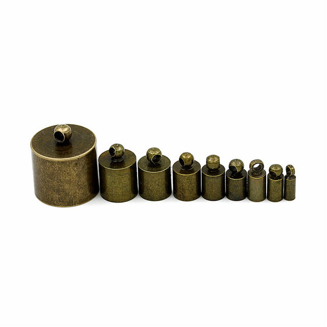 Embouts Cylindriques pour Cordon 15 mm Bronze x 2