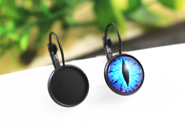 Dormeuses pour Cabochon 12 mm Noir x 2