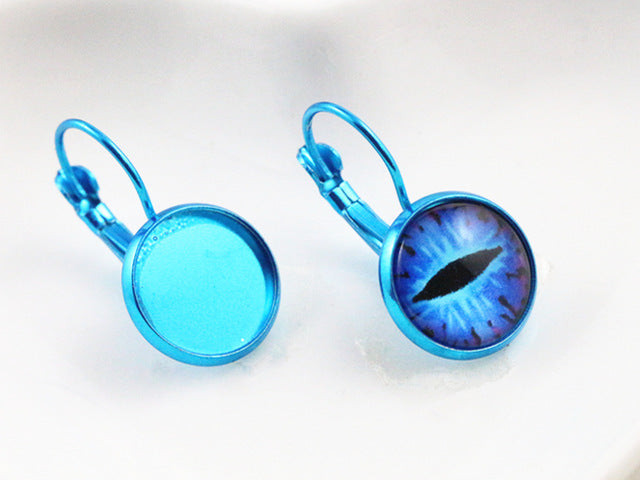 Dormeuses pour Cabochon 12 mm Bleu Ciel x 2